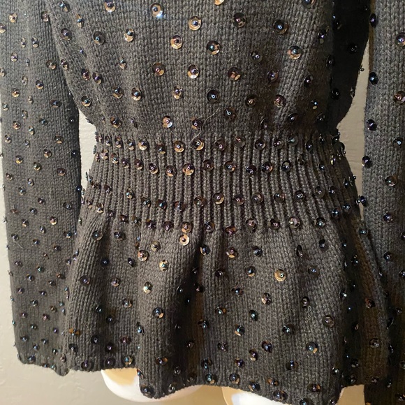 MODA International Black Sequin Open Back Sweater - Picture 5 of 16